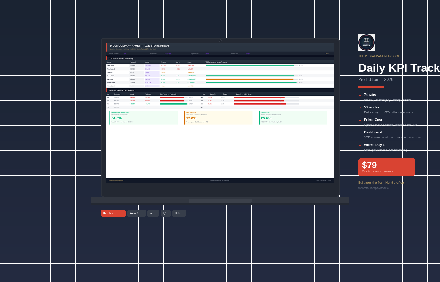 Daily KPI Tracker · $149 — PREMIUM